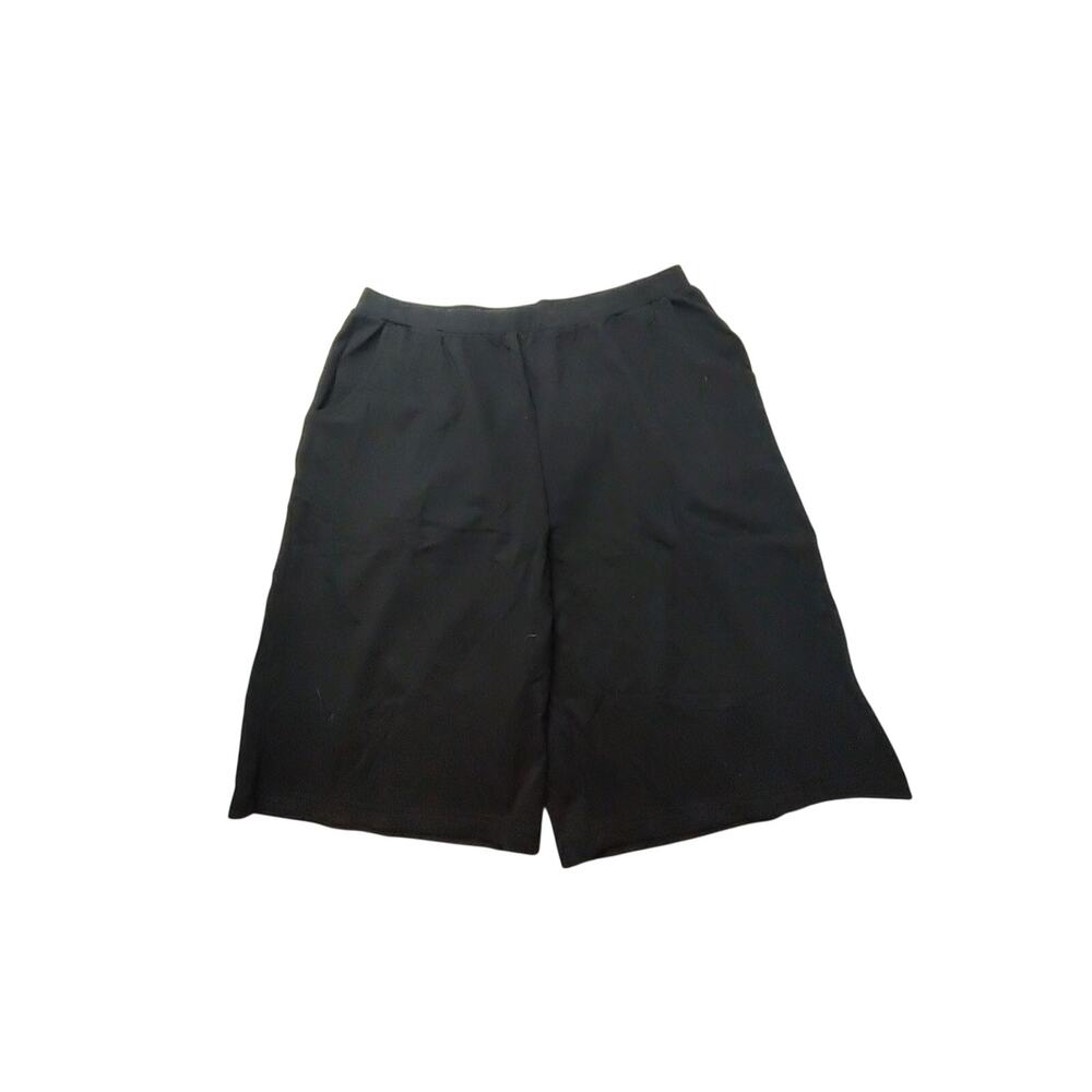 D & Co. Denim & Co. Black Elastic WaistStretch Shorts Inseam 10.5" Women Large